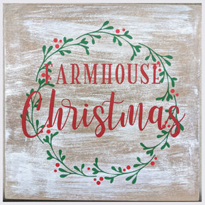 Farmhouse Christmas with mistletoe