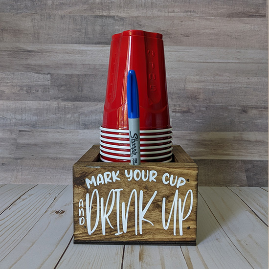 Solo Cup Holder with Sharpie - It holds your solo cups all party