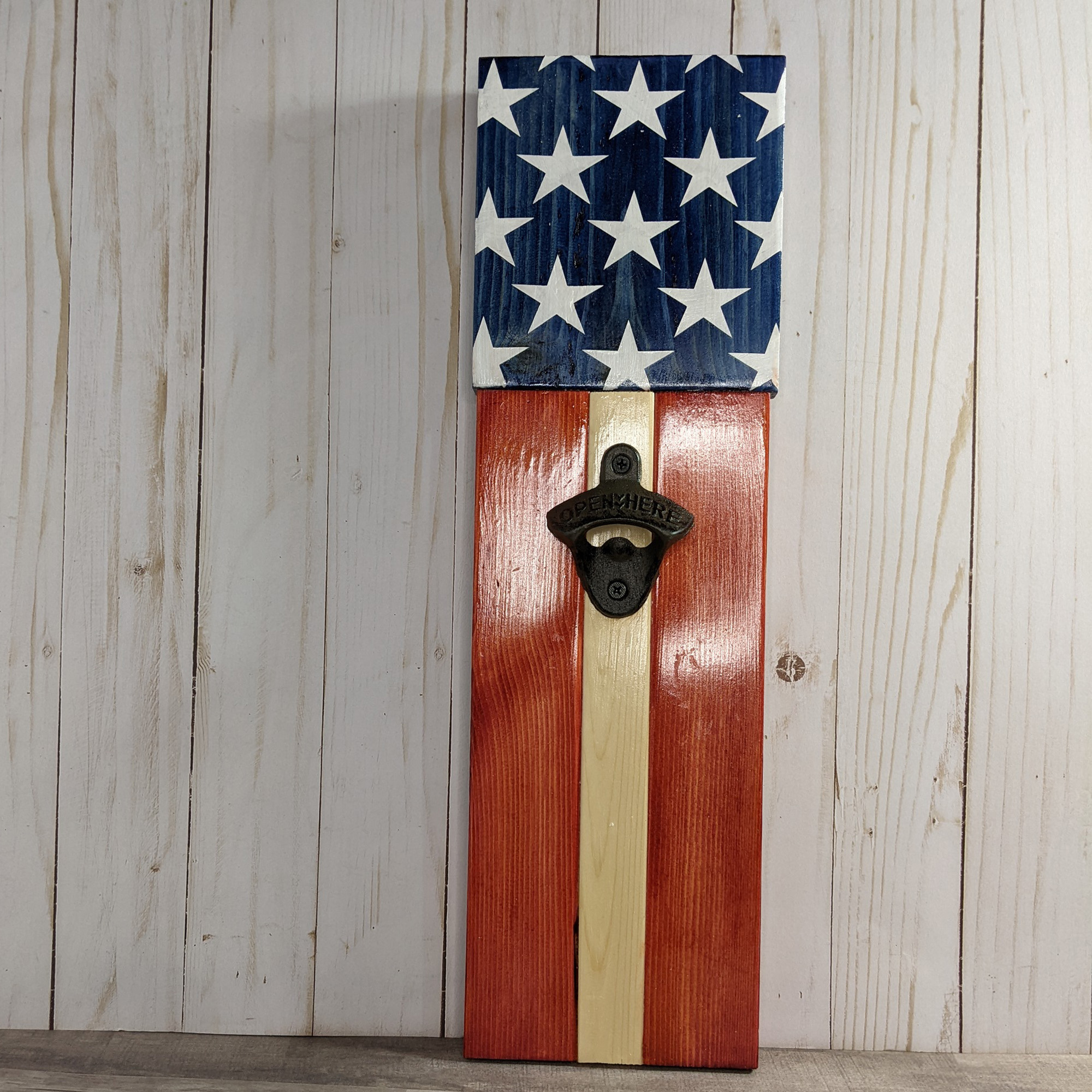 American Flag Bottle Koozie With Bottle Opener