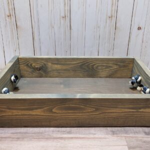 Wooden serving tray box with nautical rope