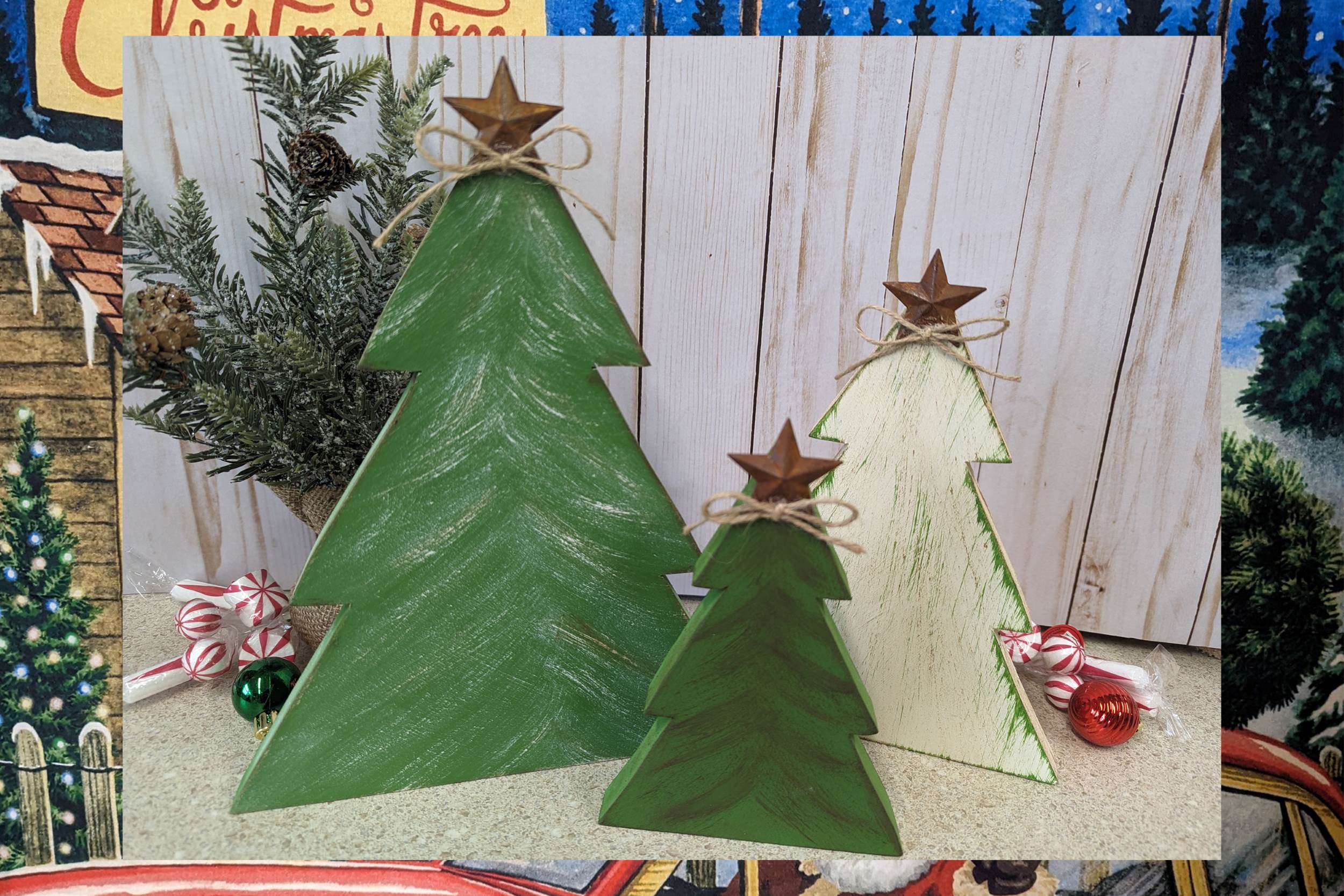 Rustic Wooden Christmas Trees: Festive Holiday and Christmas Tree Decor - Image 5