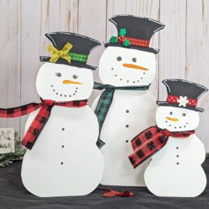 Three Snowman Family with Festive hats