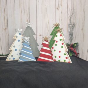 Rustic Wooden Christmas Tree Set
