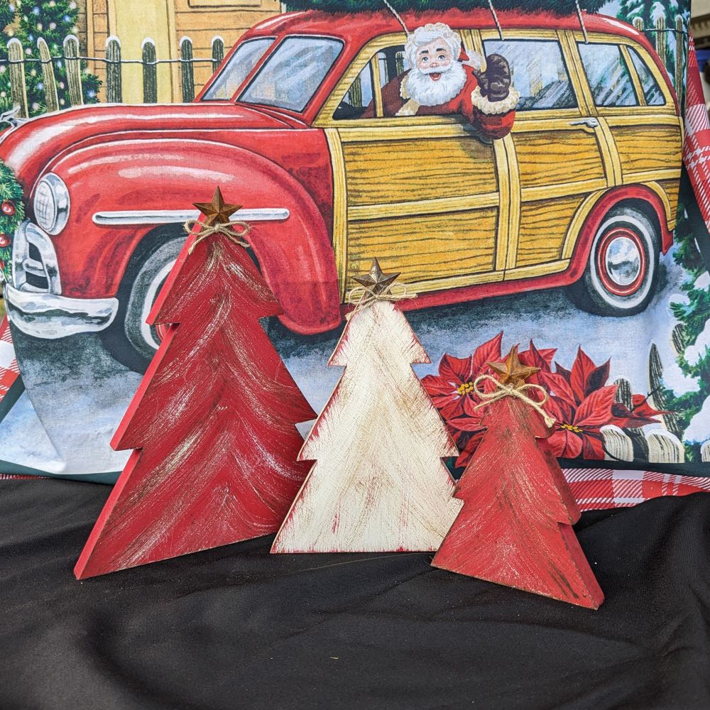 Rustic Wooden Christmas Trees: Festive Holiday and Christmas Tree Decor - Image 1