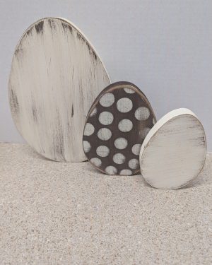 Rustic Wooden Easter Egg Set