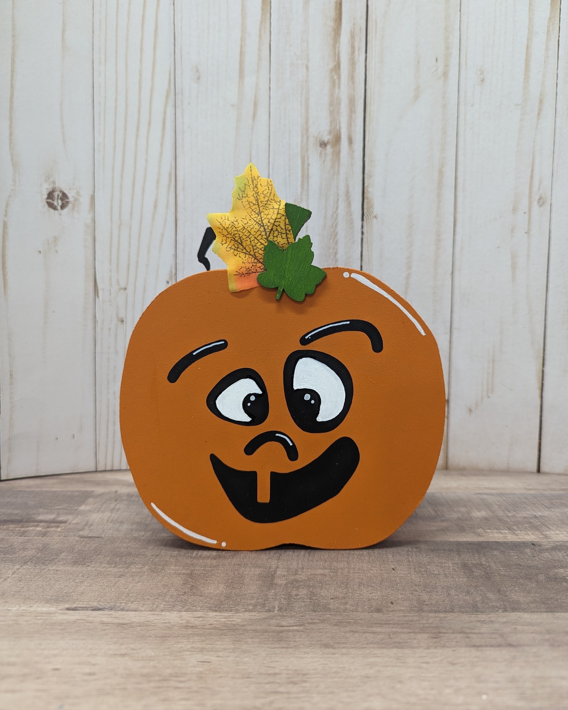 Wooden Hand-Painted Jack-O-Lanterns Pumpkins - Image 3