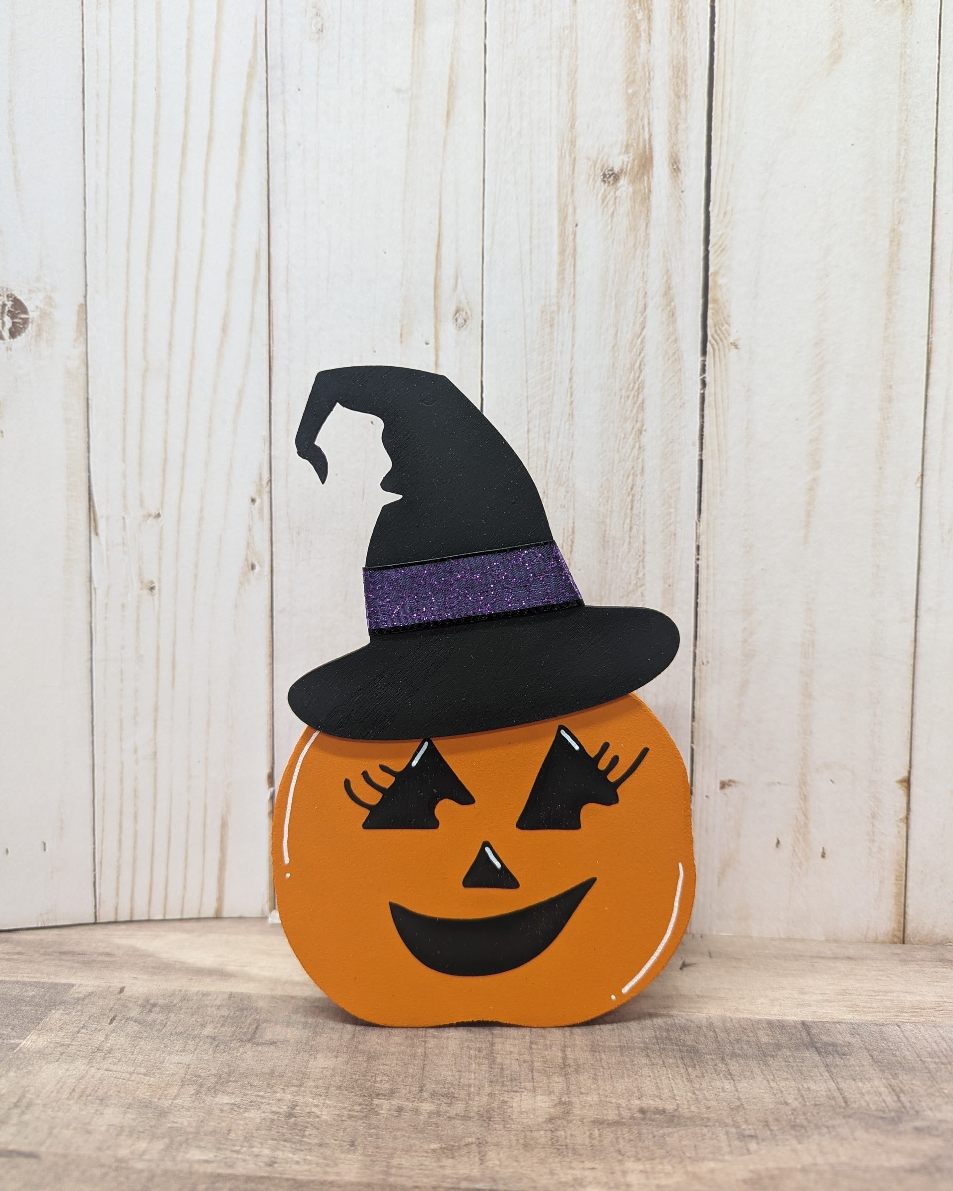 Wooden Hand-Painted Jack-O-Lanterns Pumpkins - Image 2