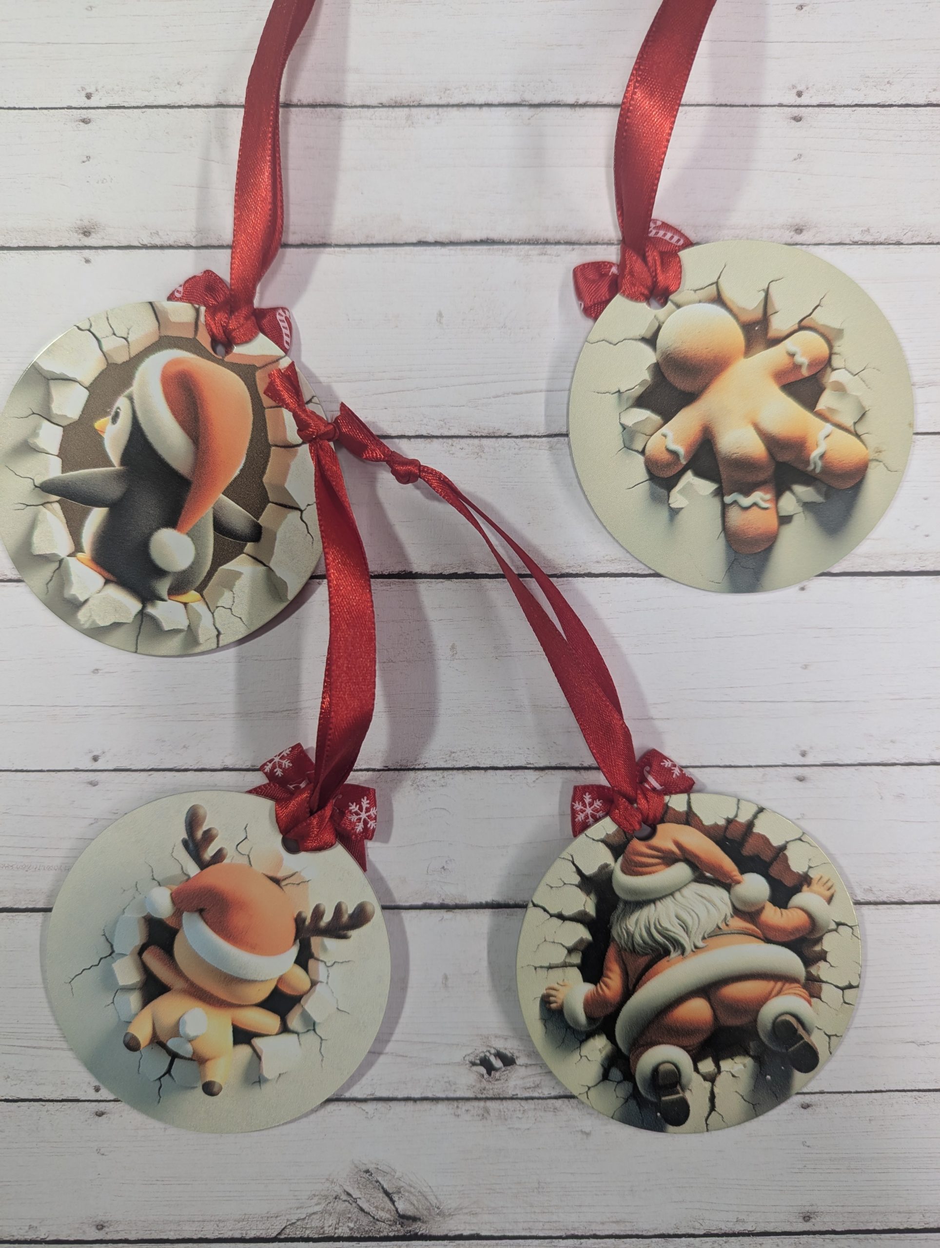 Set of 4 Double-Sided Christmas Ornaments - Image 5