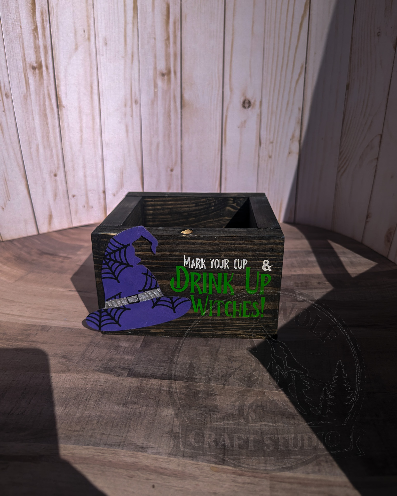 Drink Up Witches! Halloween Party Cup Holder & Marker Box - Image 2