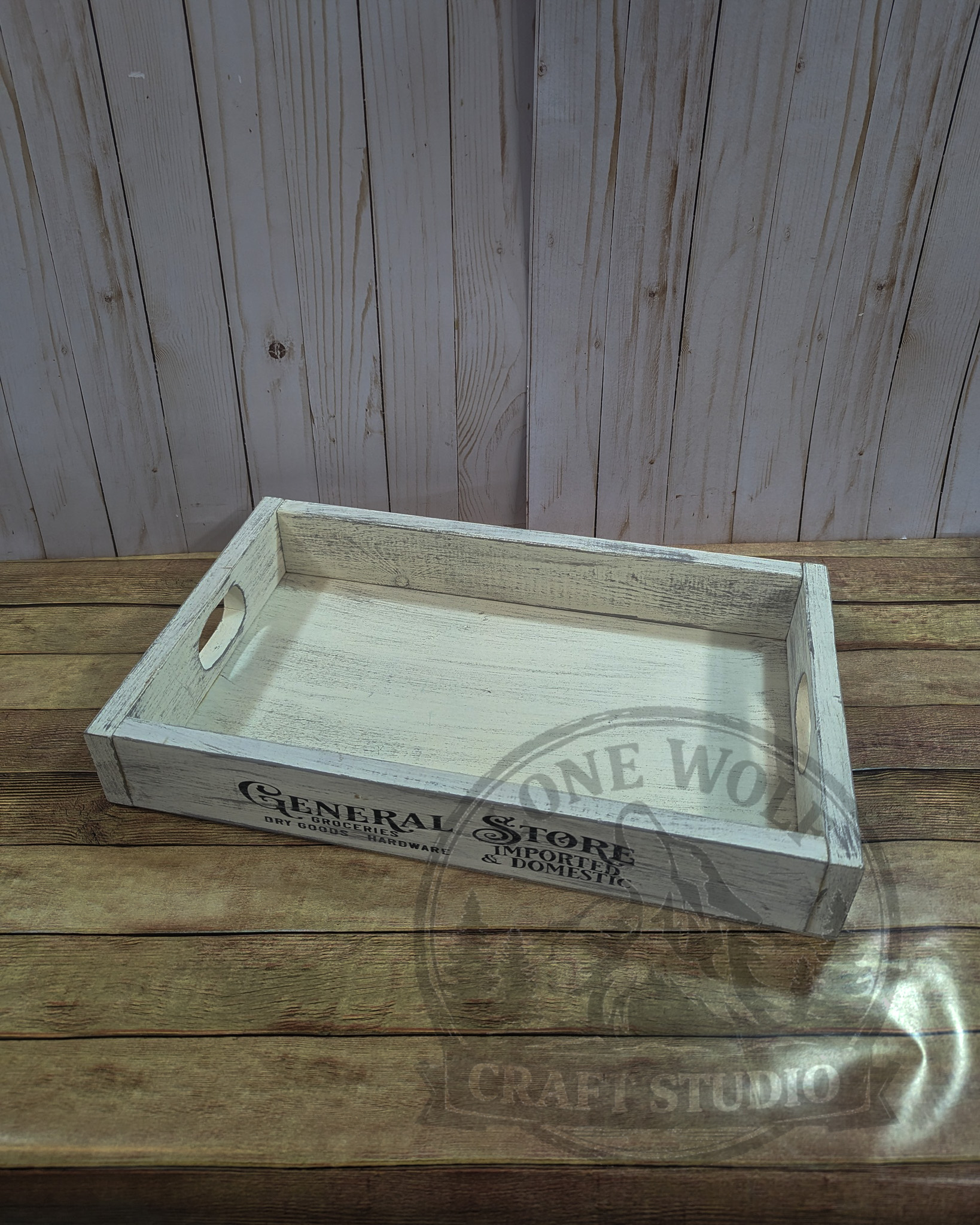 General Store Wooden Serving Tray with Handles - Image 7