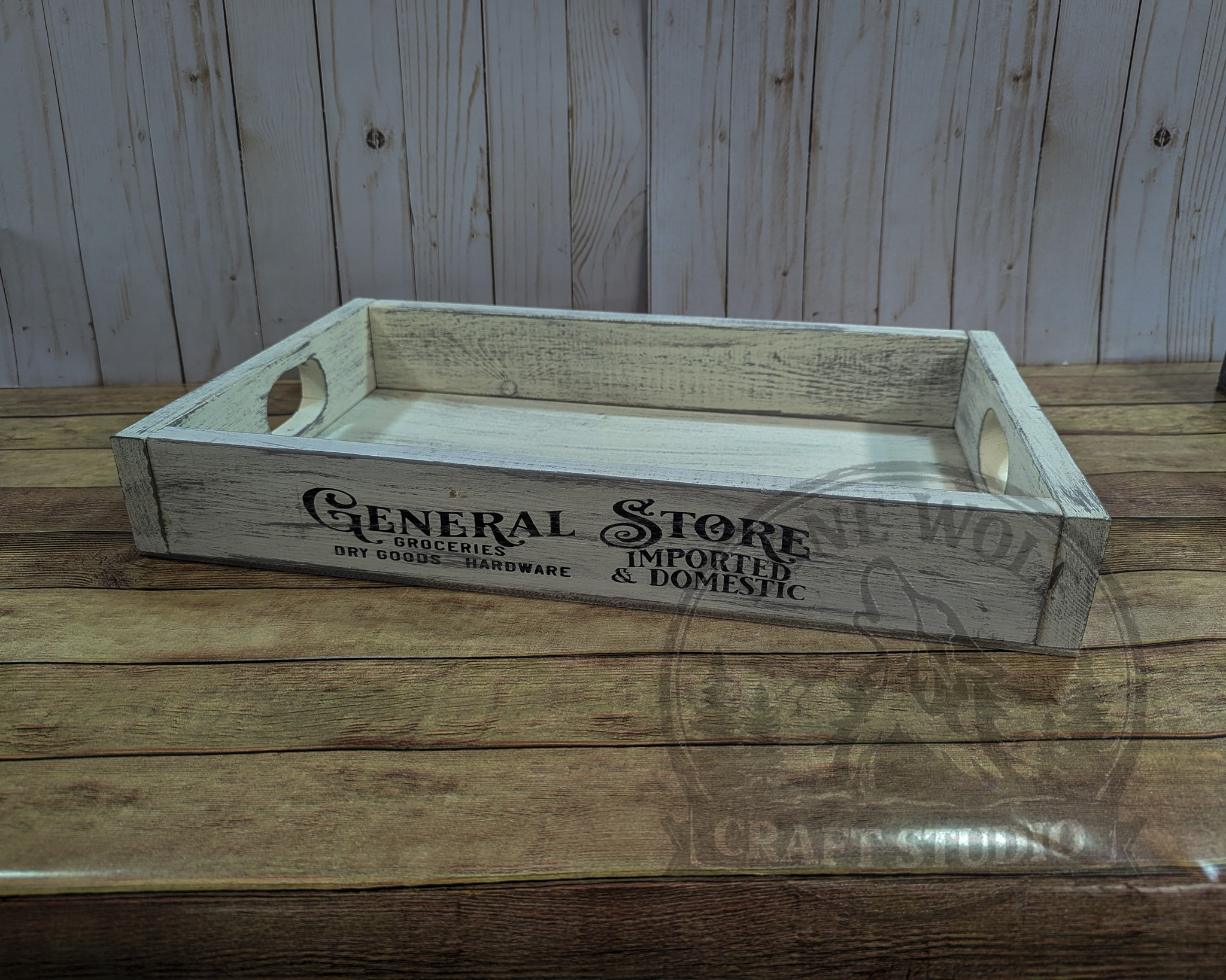 General Store Wooden Serving Tray with Handles - Image 6