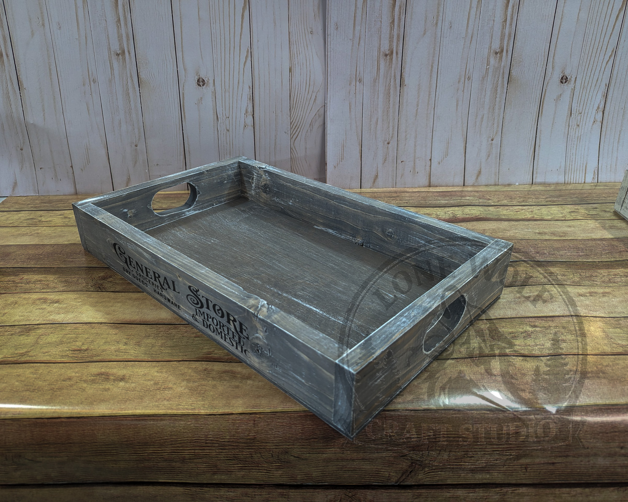 General Store Wooden Serving Tray with Handles - Image 5