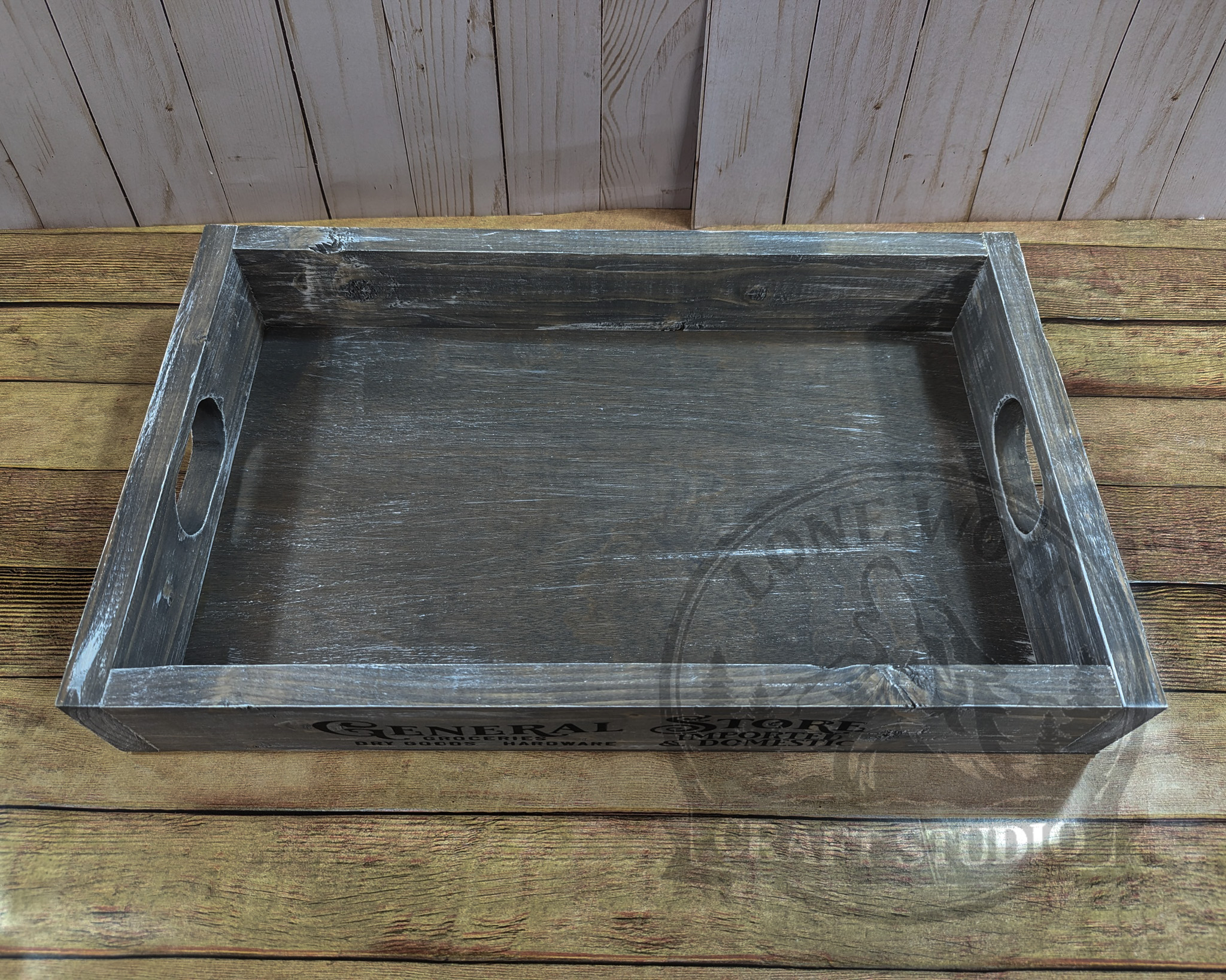General Store Wooden Serving Tray with Handles - Image 3