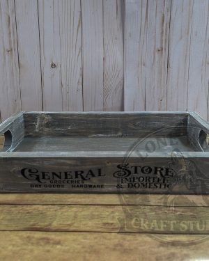 General Store Wooden Serving Tray with Handles