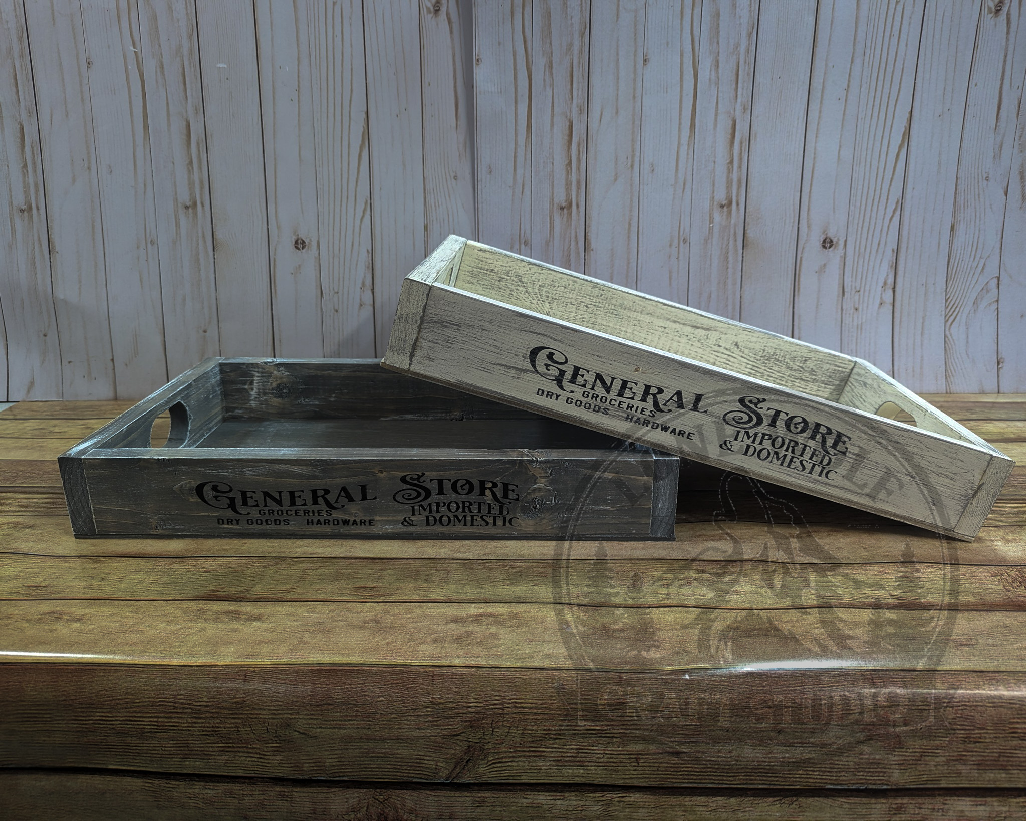 General Store Wooden Serving Tray with Handles - Image 2