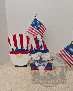 Patriotic Wooden Gnome Decor