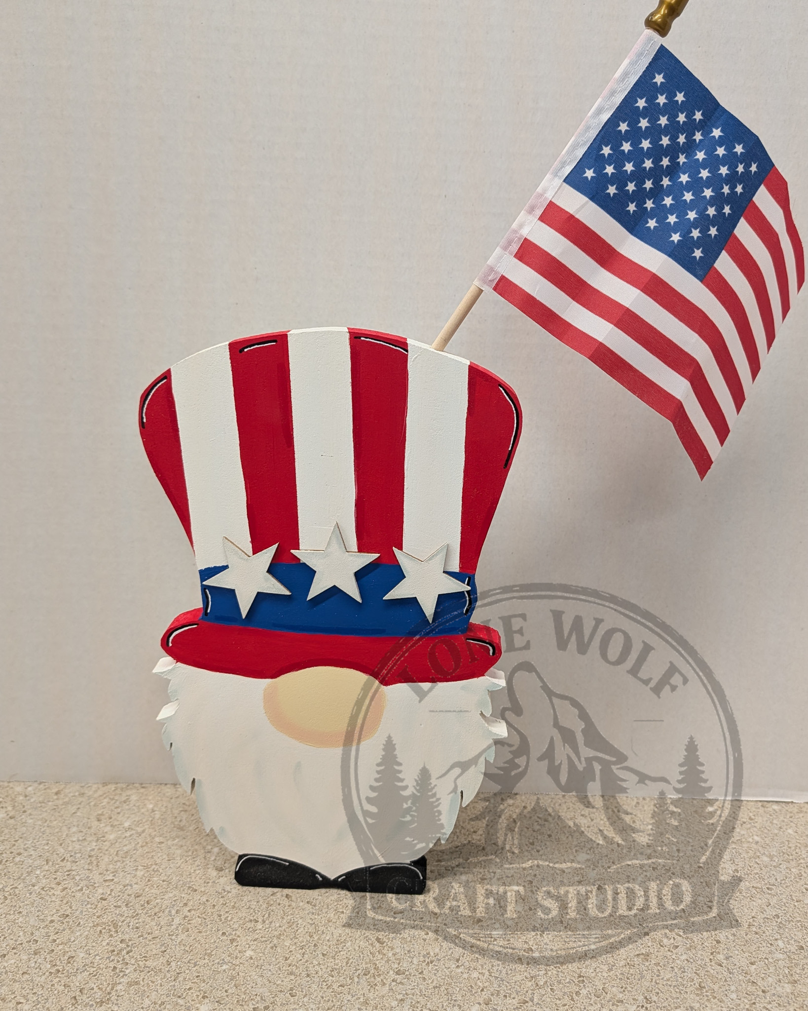 Patriotic Wooden Gnome Decor - Image 5