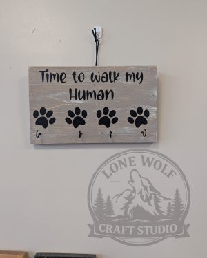 Wooden Dog Leash Hanger Sign