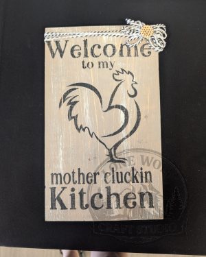Wooden Rooster Kitchen Sign