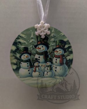 Ceramic Round Snowman 3" Ornaments