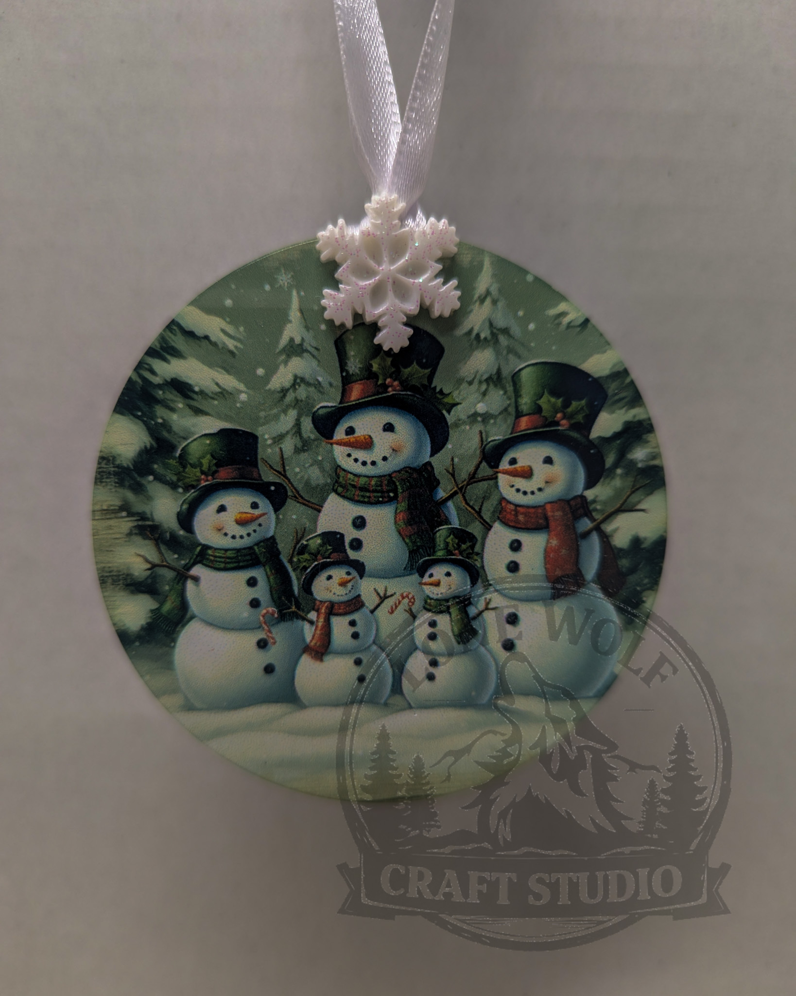 Ceramic Round Snowman 3" Ornaments
