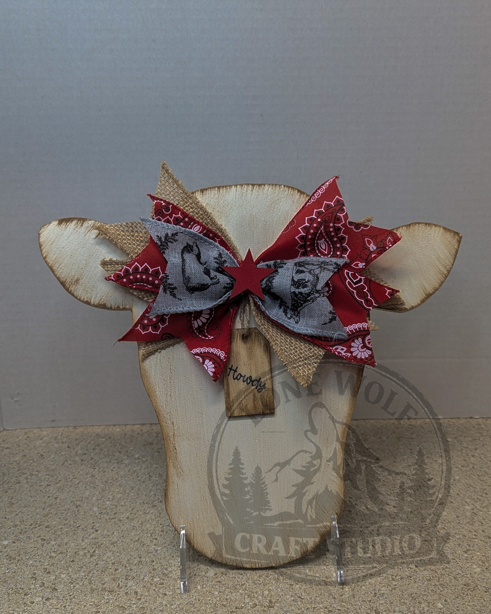 Rustic Farmhouse Cow Head Wall Décor - Image 2