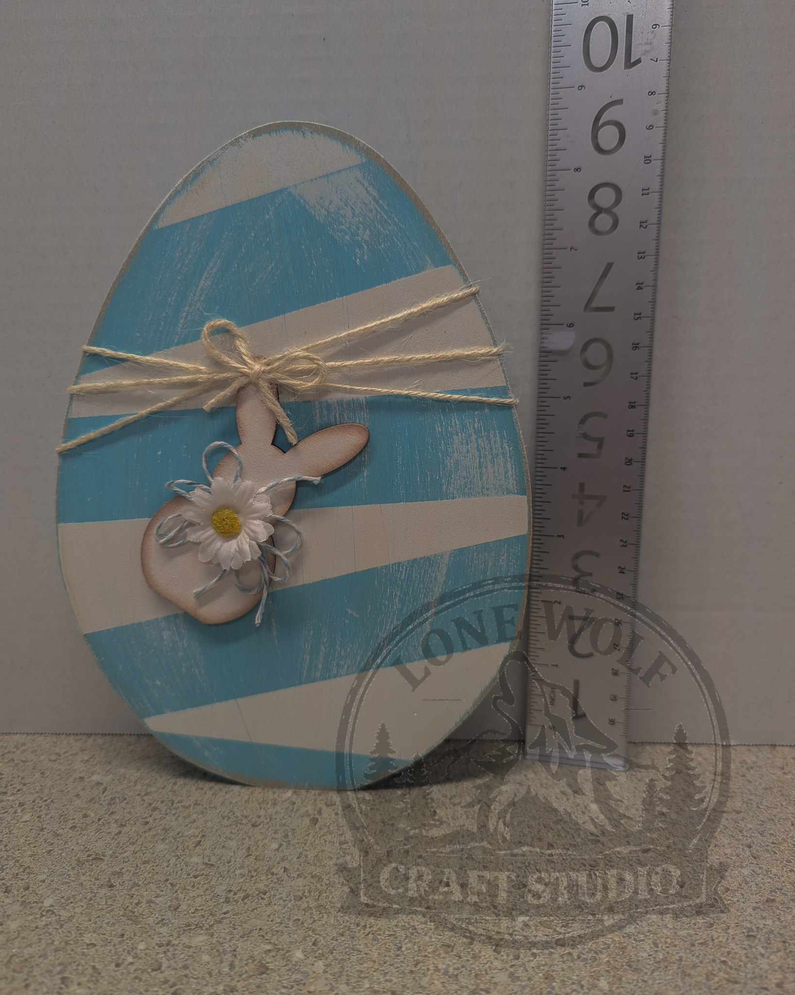 Pastel Wooden Easter Egg Trio - Image 3