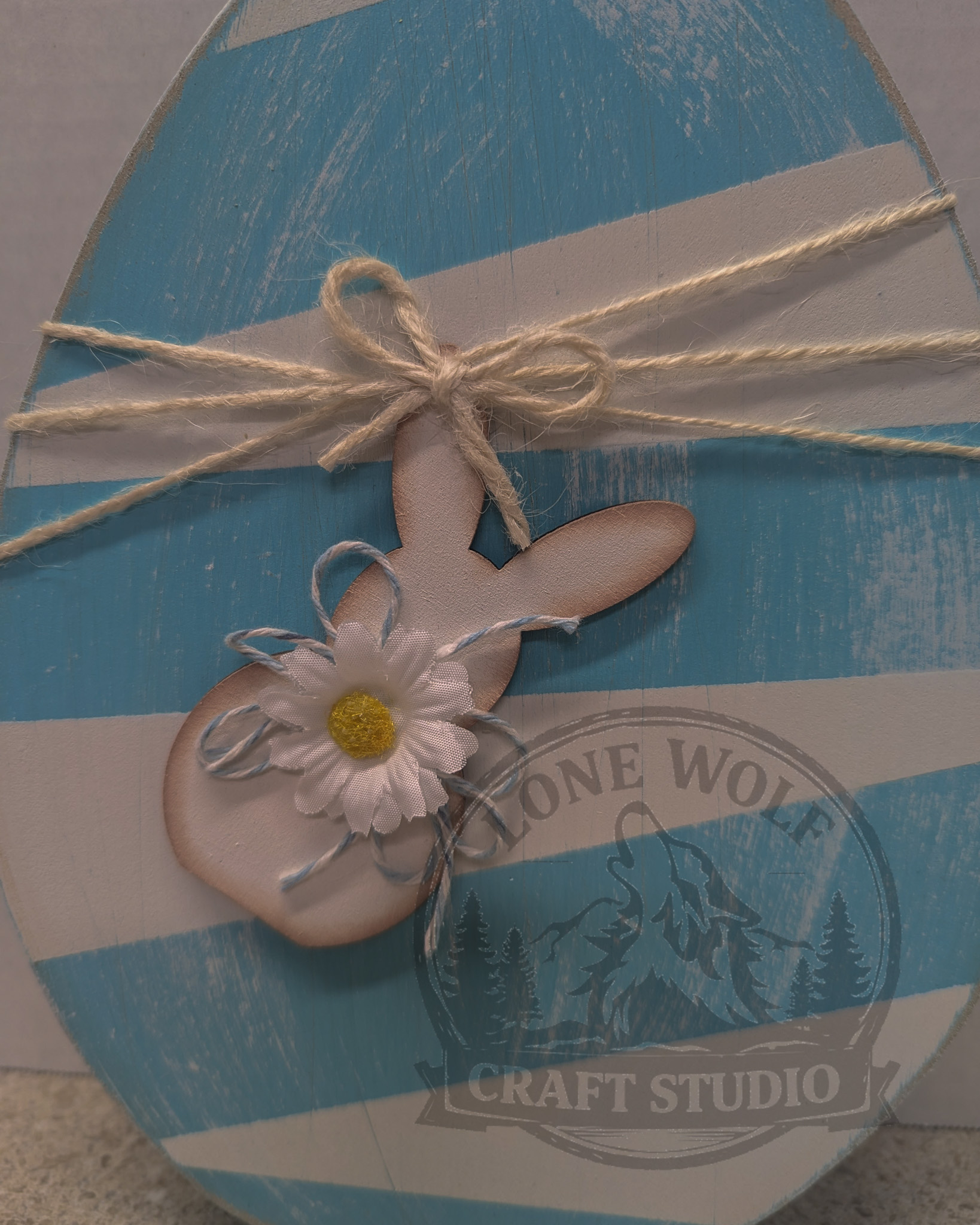 Pastel Wooden Easter Egg Trio - Image 5