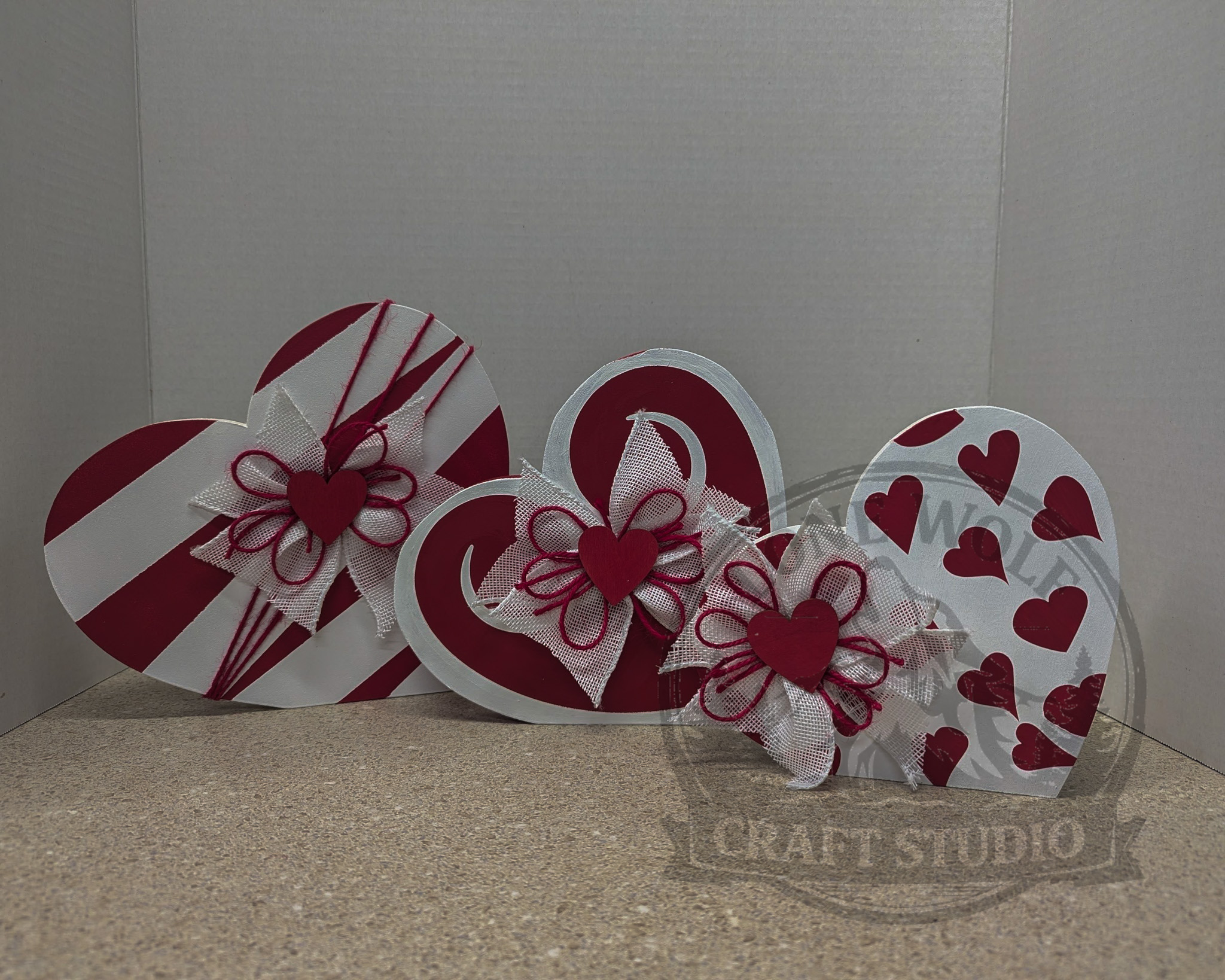Valentine's Heart Decor Trio