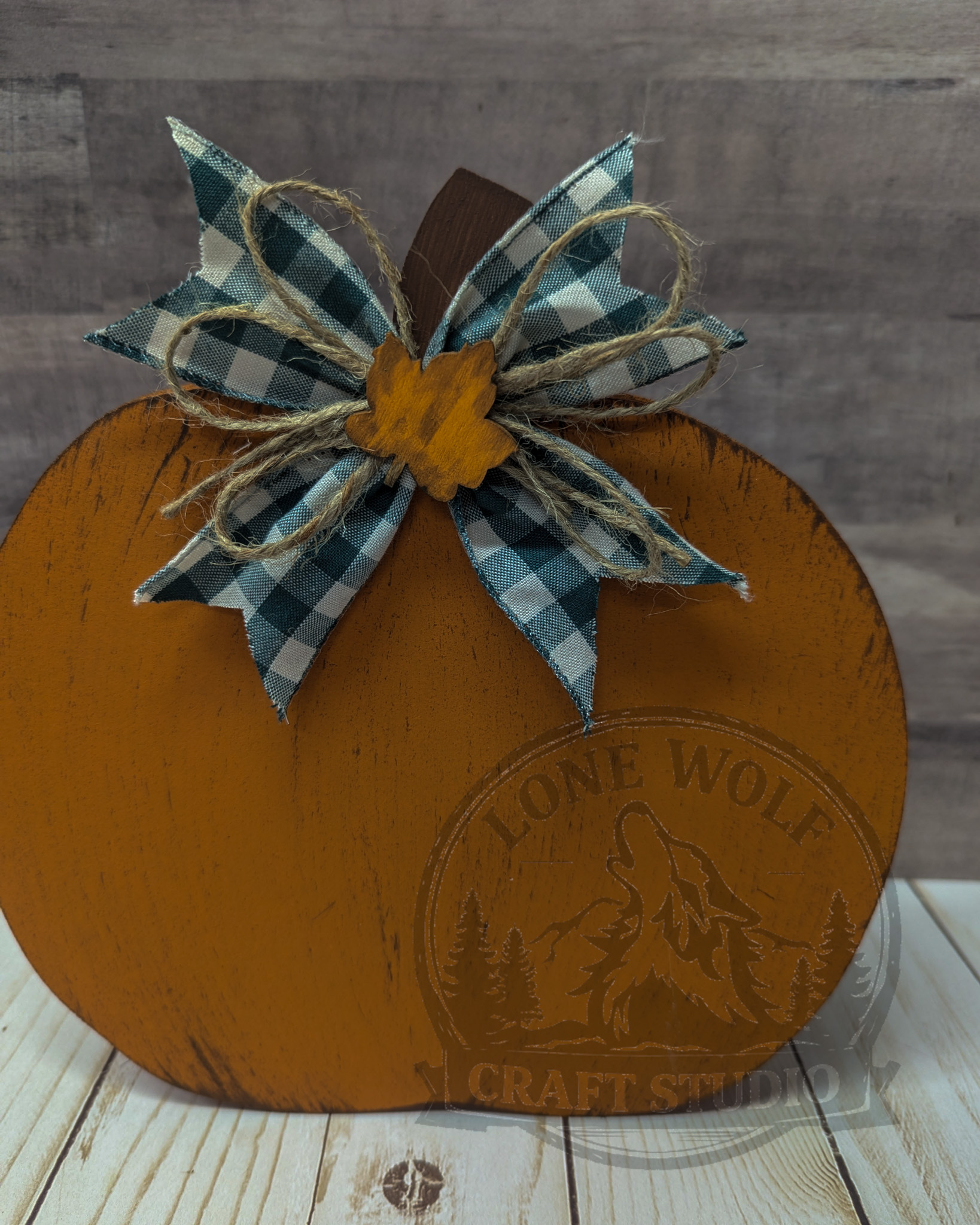 Vintage-Inspired Wooden Pumpkin Trio - Image 2