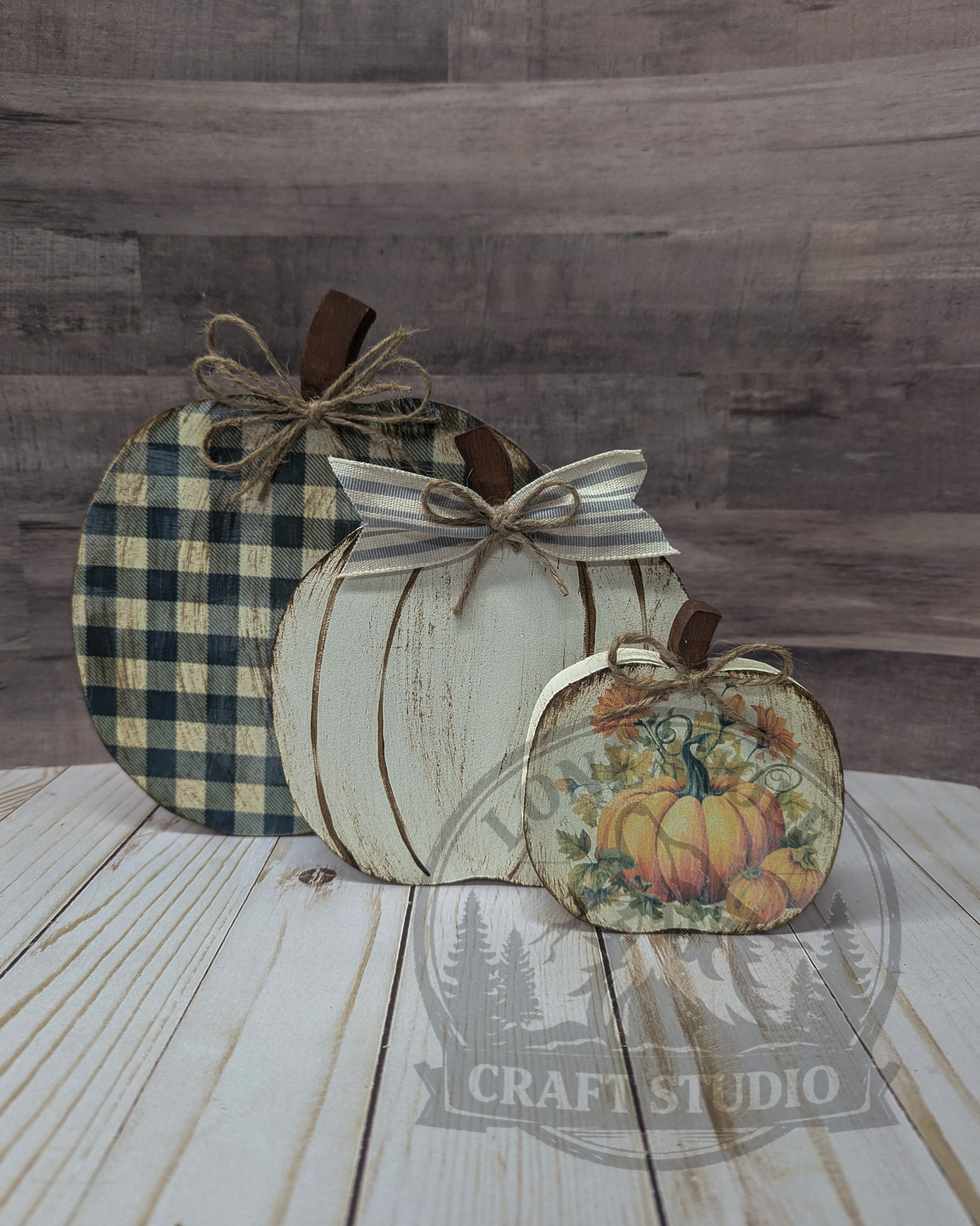 Plaid Pumpkin Shelf sitter - Image 6