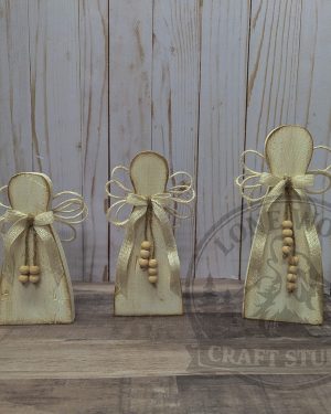 Rustic Pine Angel Trio