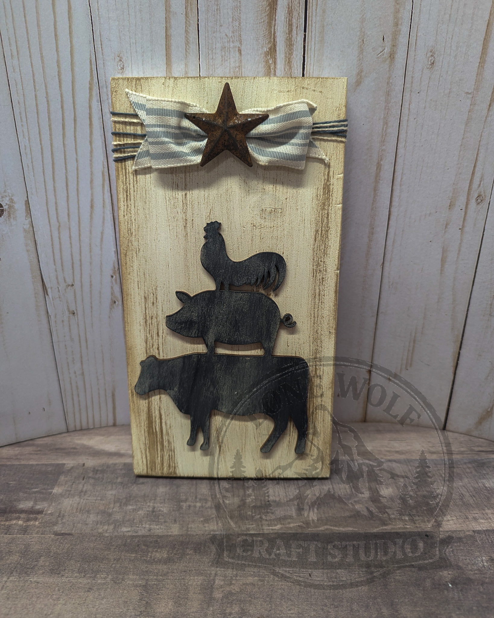 Farm Animal Stack Wooden Wall Sign - Image 2