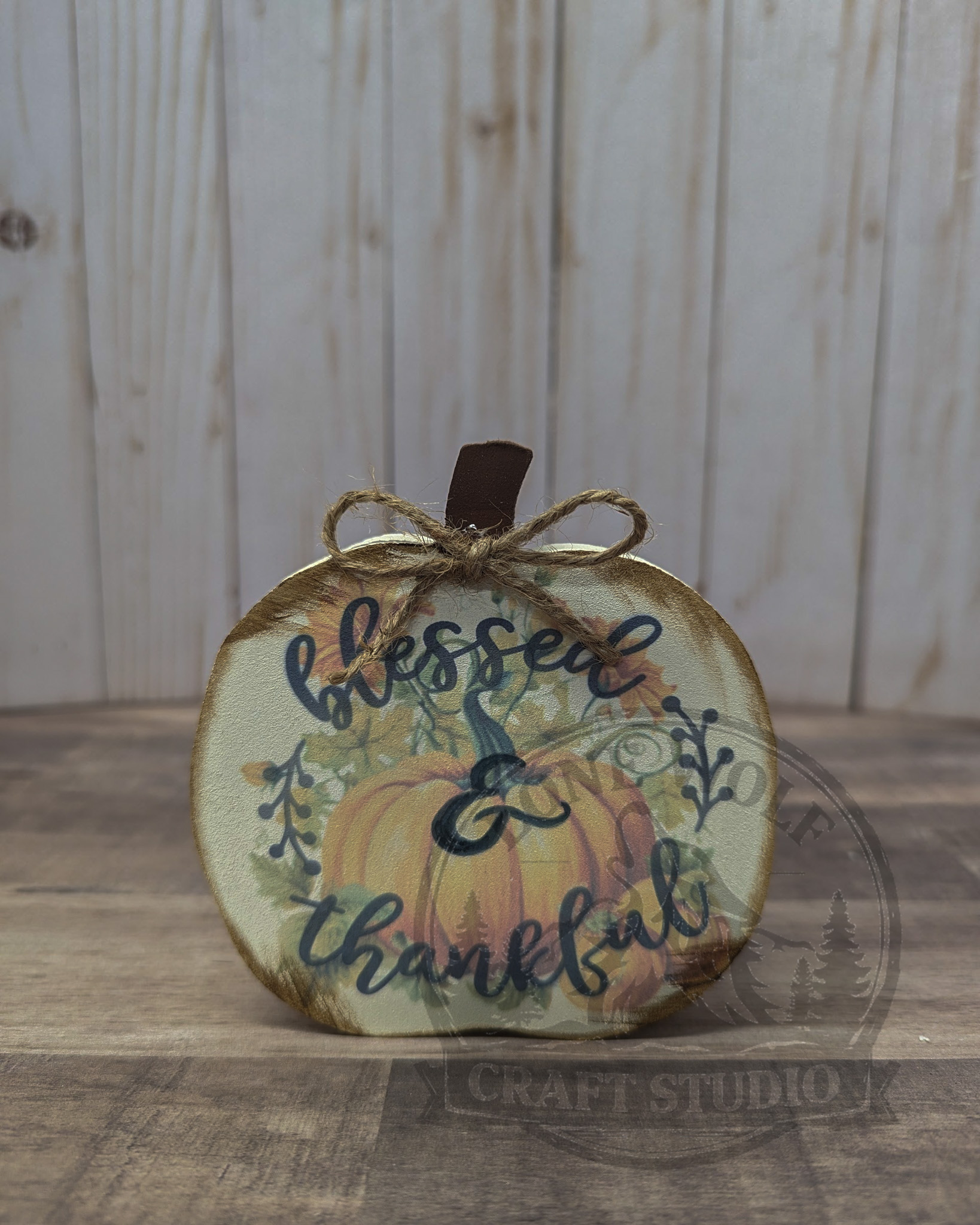 Plaid Pumpkin Shelf sitter - Image 4