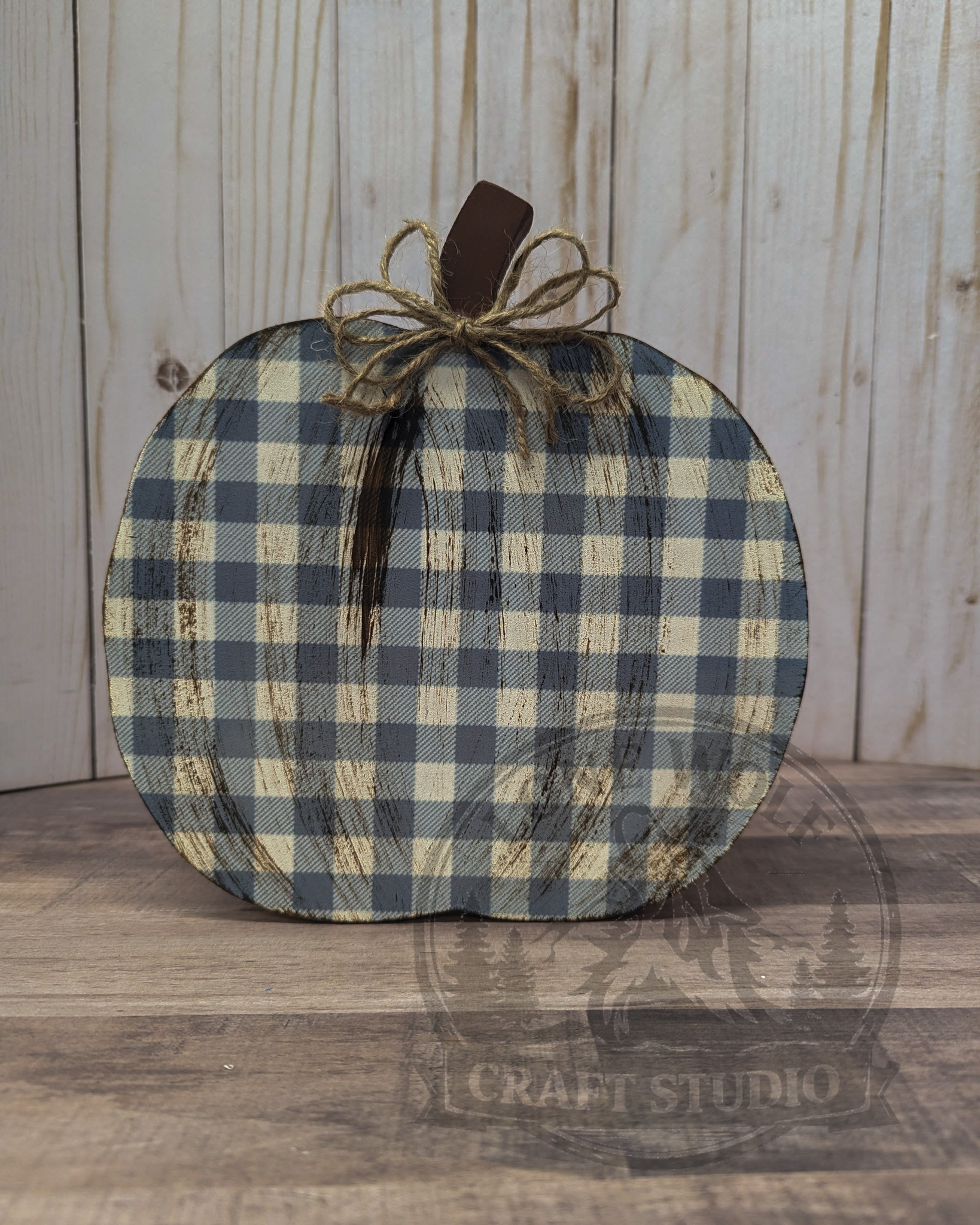 Plaid Pumpkin Shelf sitter - Image 2