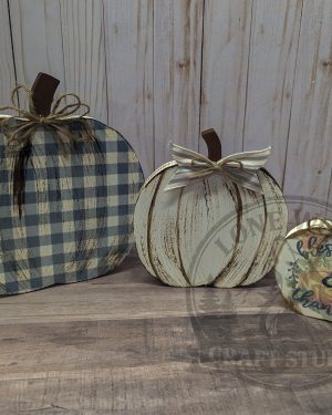 Plaid Pumpkin Shelf sitter
