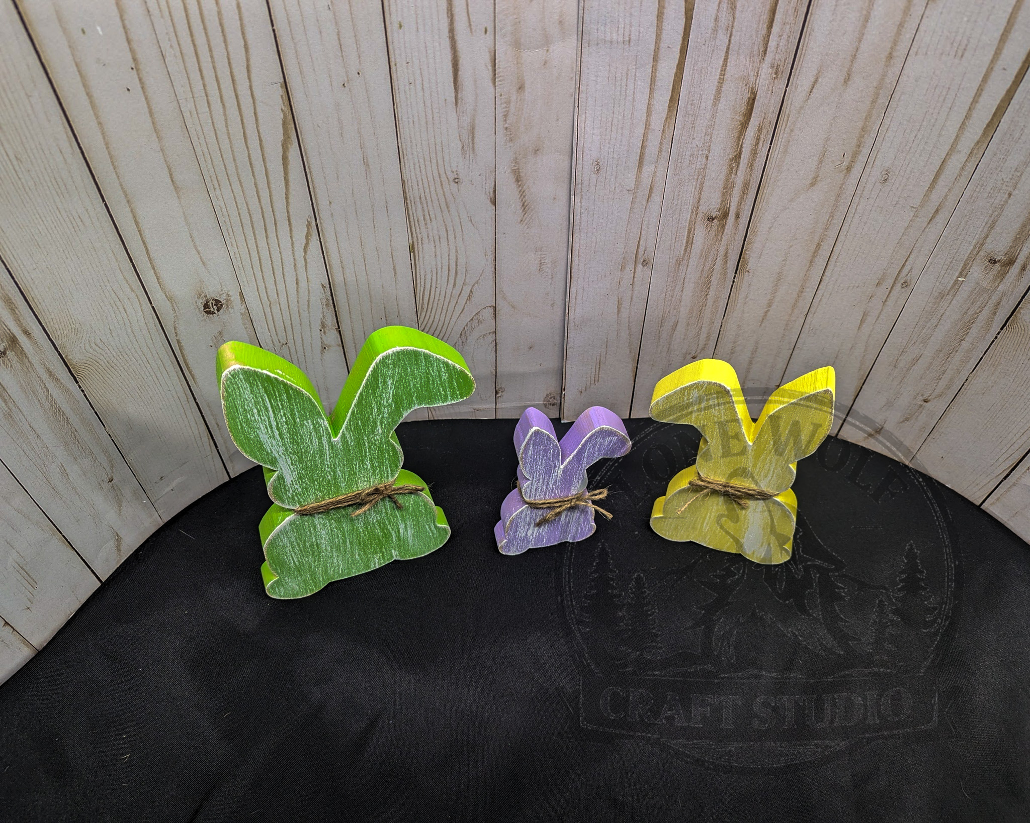 Pastel Easter Bunnies Shelf Sitter Set - Image 5