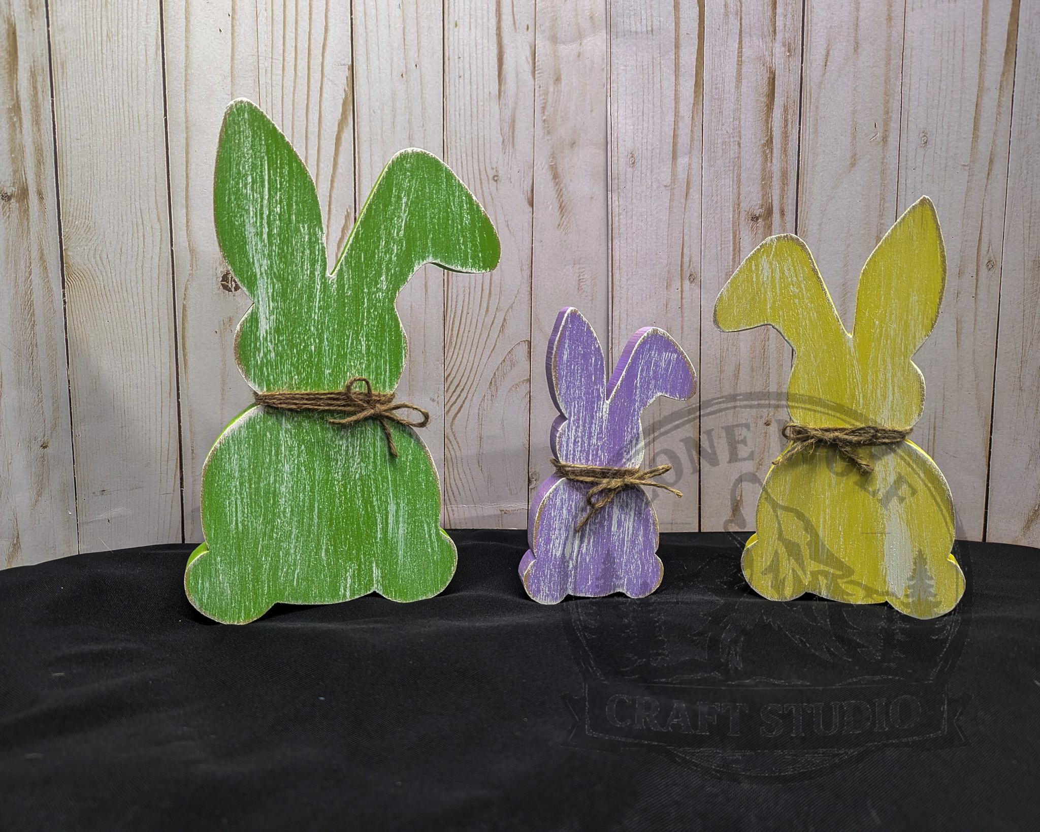 Pastel Easter Bunnies Shelf Sitter Set - Image 6