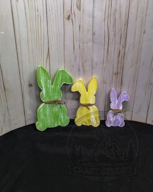 Pastel Easter Bunnies Shelf Sitter Set