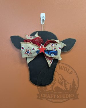 Black Handmade Wooden Cow Head Wall Decor