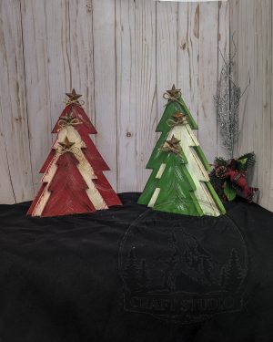 Wooden Christmas Trees Set