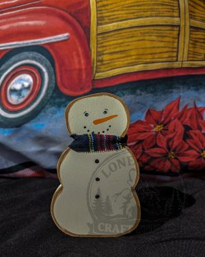 Small Handcrafted Wood Snowmen - Festive Holiday Decor - Small Size only! Farmhouse Christmas and Snowman Family Mantle & Shelf Sitters