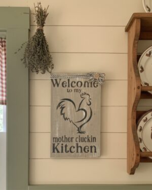 Wooden Rooster Kitchen Sign