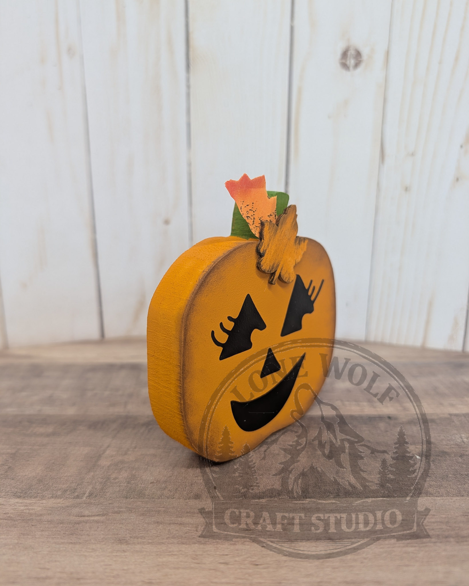 Wooden Hand-Painted Jack-O-Lanterns Pumpkins - Image 10