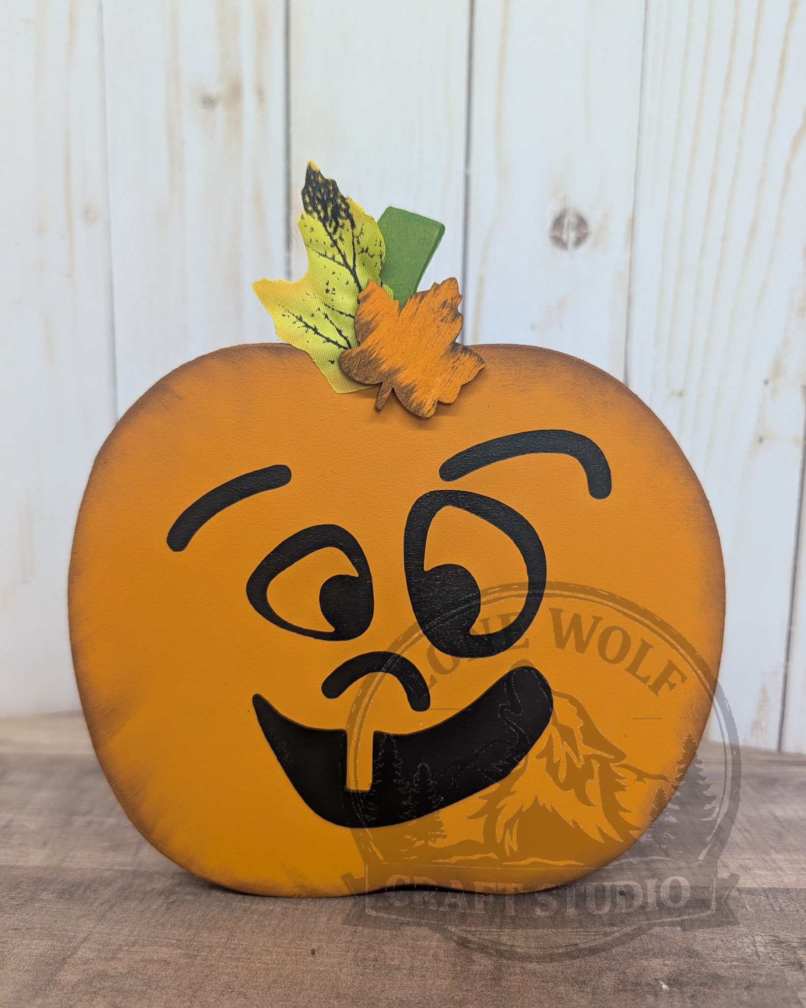 Wooden Hand-Painted Jack-O-Lanterns Pumpkins - Image 6