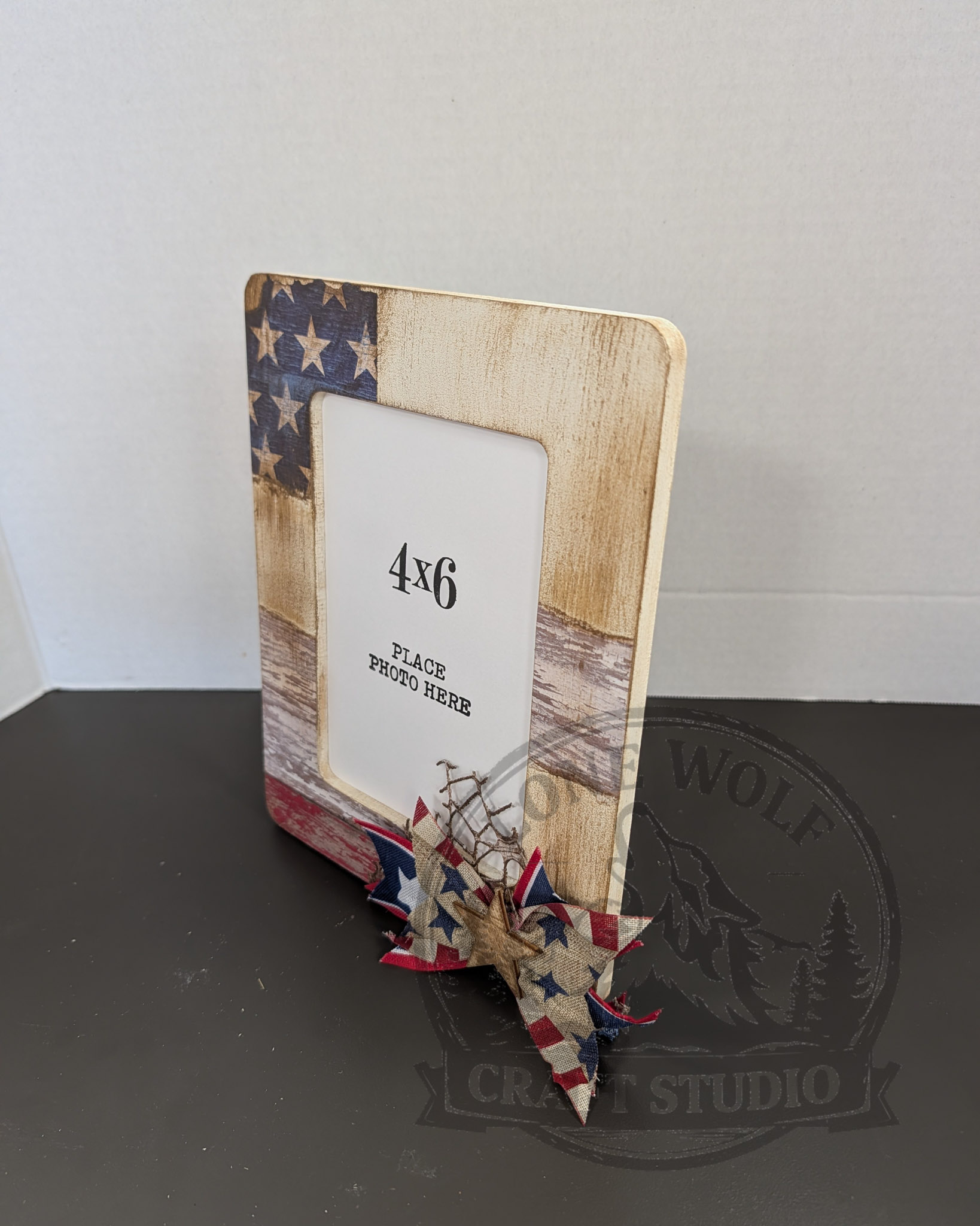 Patriotic Americana Wooden Picture Frame - Image 2