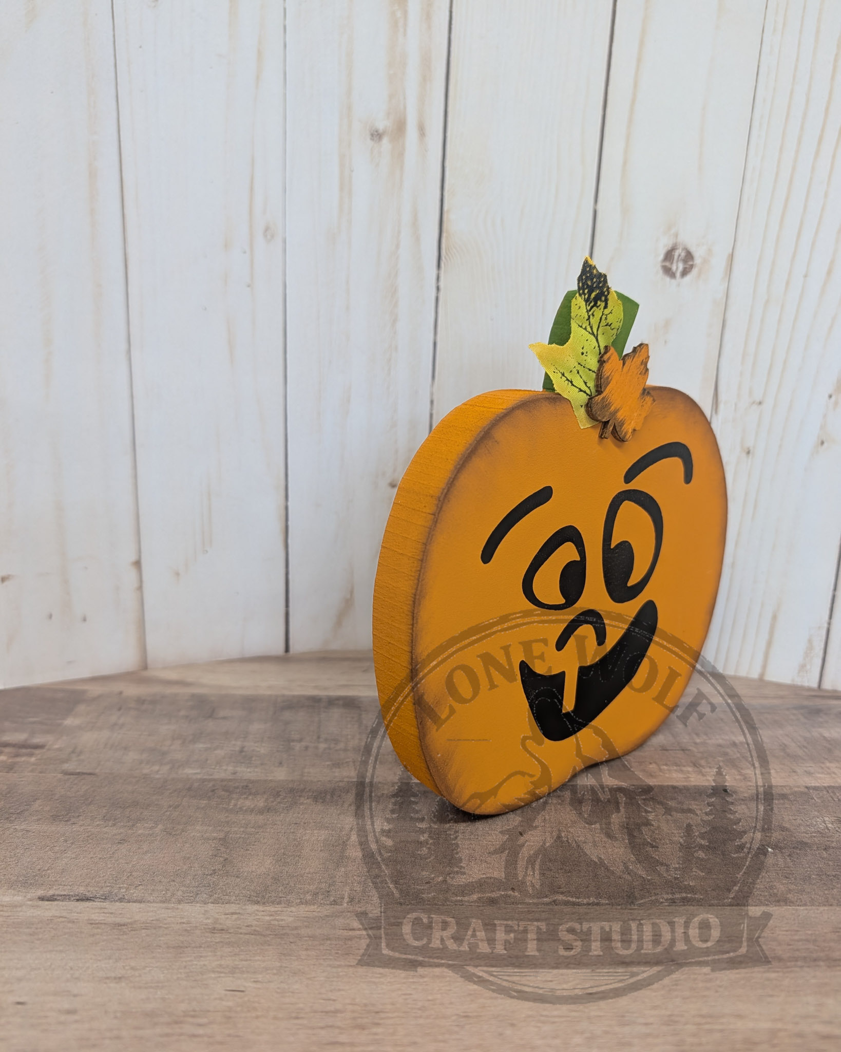 Wooden Hand-Painted Jack-O-Lanterns Pumpkins - Image 5