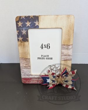 Patriotic Americana Wooden Picture Frame
