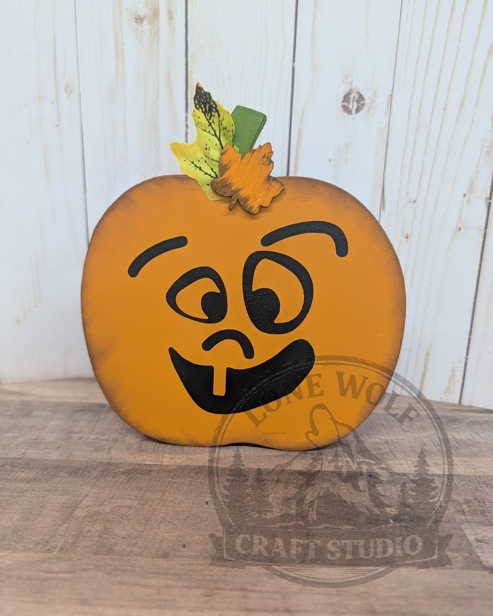 Wooden Hand-Painted Jack-O-Lanterns Pumpkins - Image 4