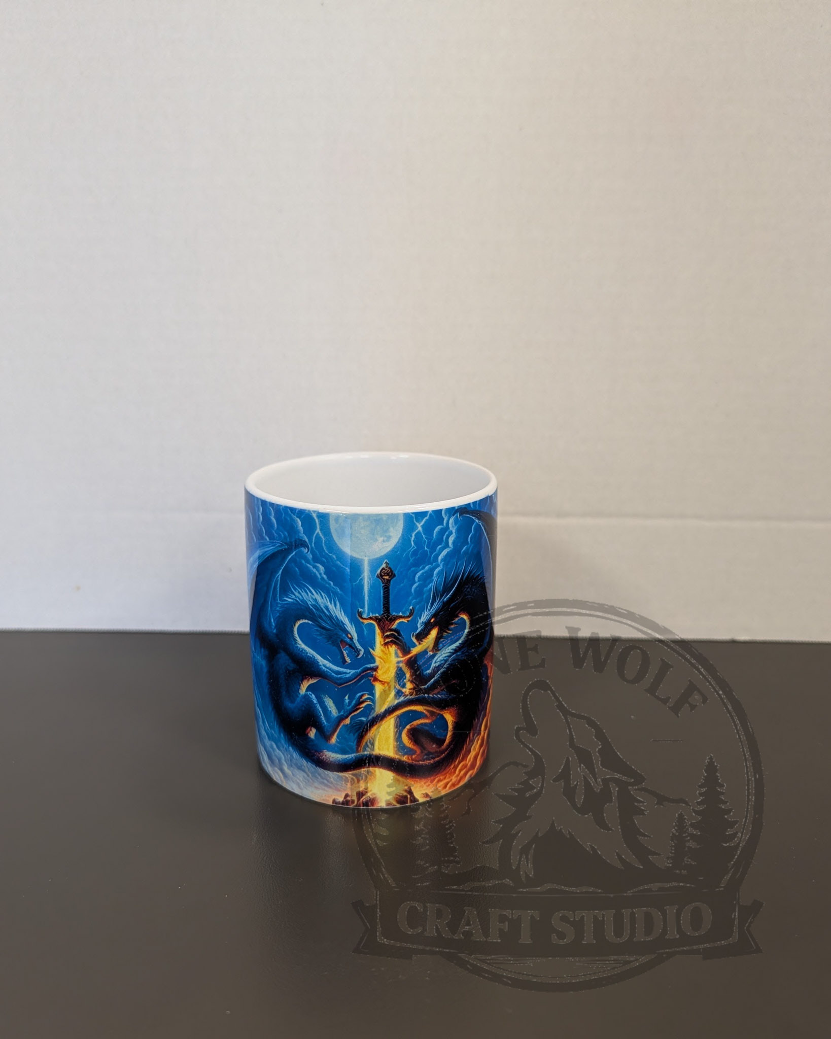 Blue Dragon Coffee Mug, Fantasy Dragon Mug